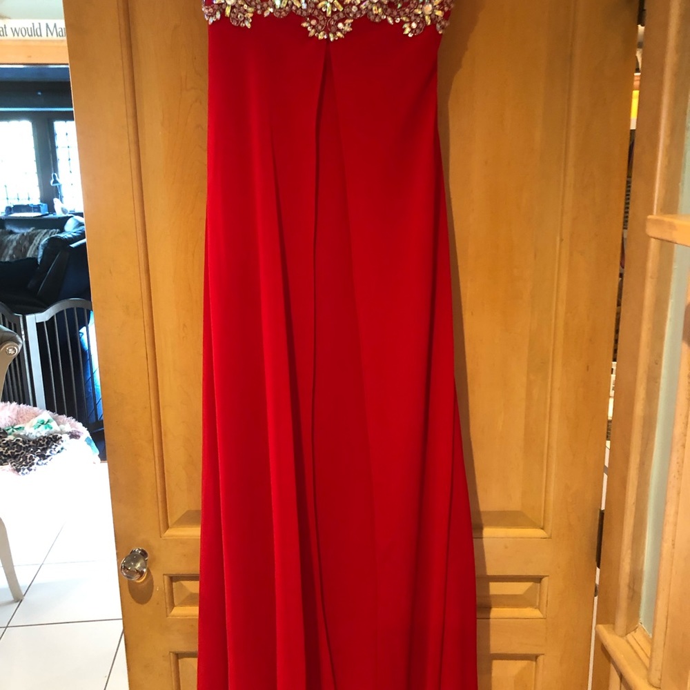Long red dress
